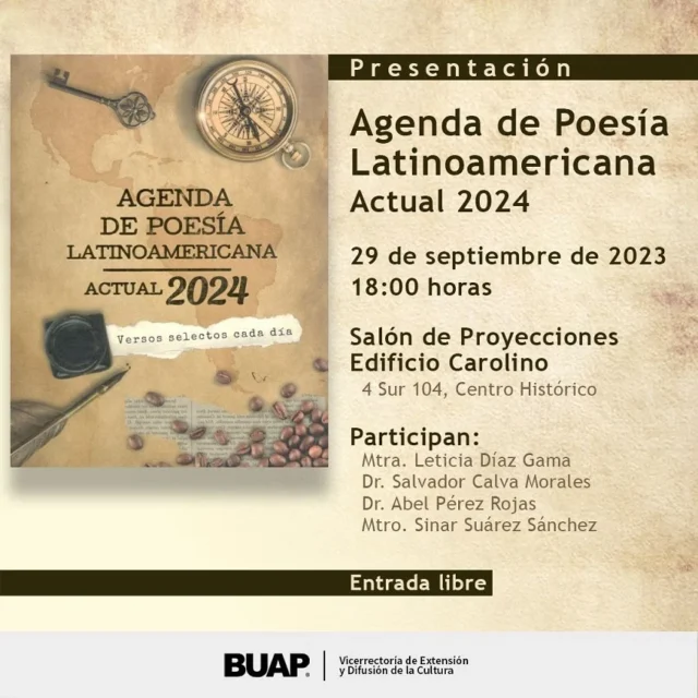 agenda de poesia 2024 en salon de proyecciones