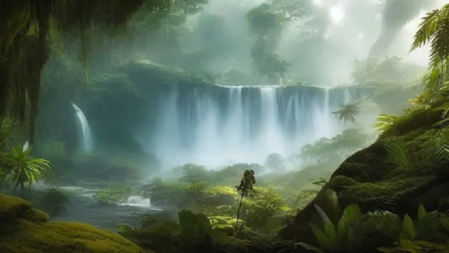 selva catarata cascada neblina