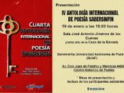 Presentarán en la BUAP la IV Antología internacional de poesía Sabersinfin