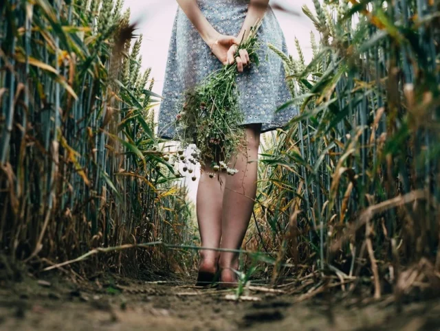 descalza vegetacion oficiante mujer