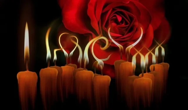 velas fuego rosa amor
