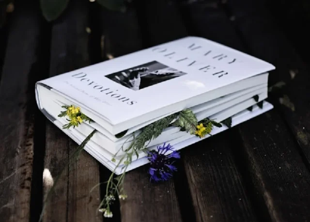libro de poesía en mesa