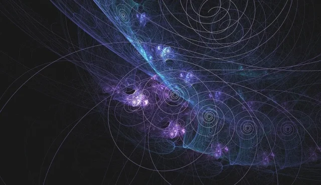 fractal abstracto fondo negro cruce de caminos