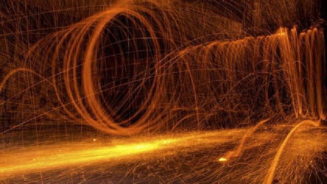 ondas de fuego chispas