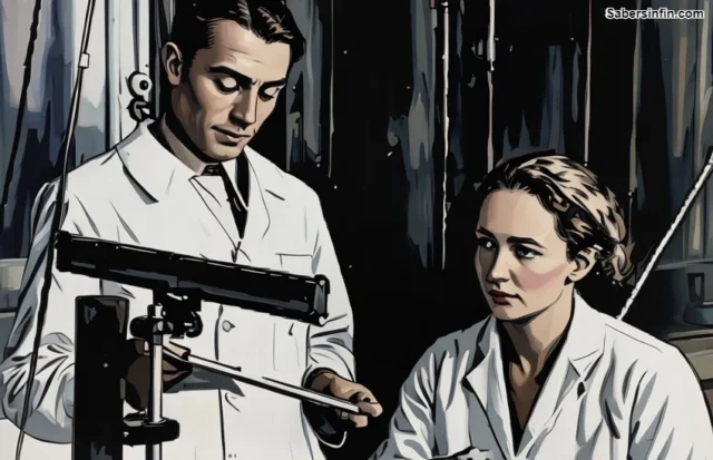 Irène Joliot Curie y Frédéric Joliot Curie Sabersinfin 2
