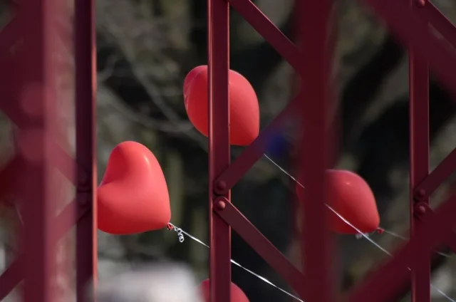 Globos en forma de corazón