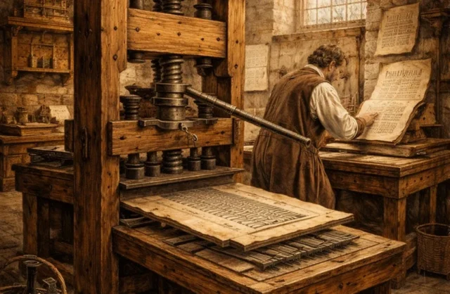 imprenta antigua Puebla de los Ángeles generada con IA