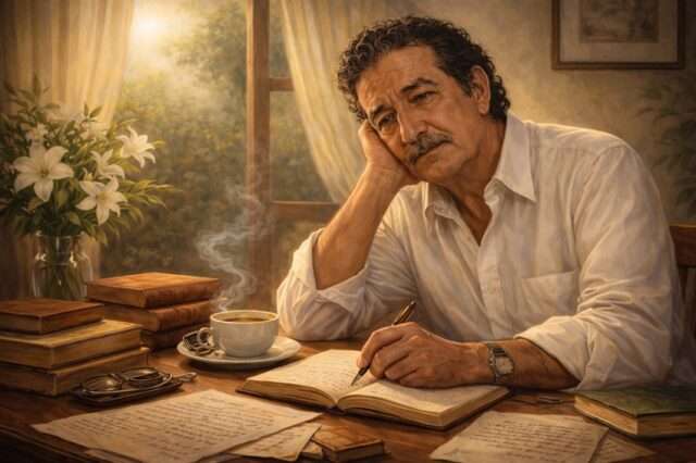 Jaime Sabines escribiendo