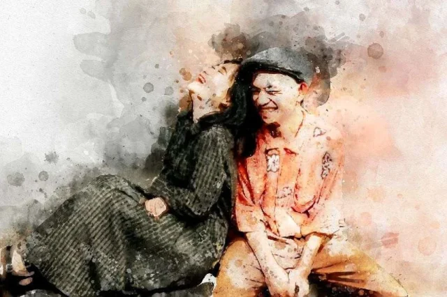 felicidad sonrisas pintura