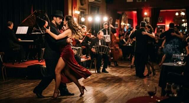 tango pareja baile escenario música