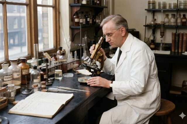 Alexander Fleming penicilina laboratorio