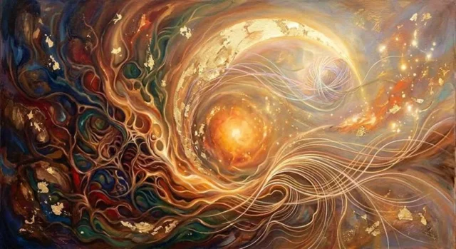 abstacto movimiento fuego curvas ondas chispas
