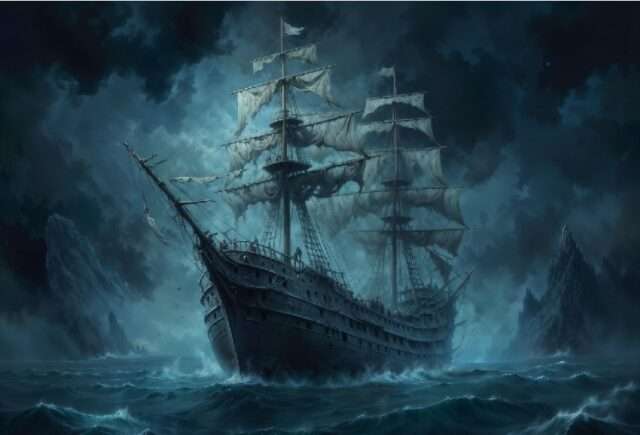 barco mar noche