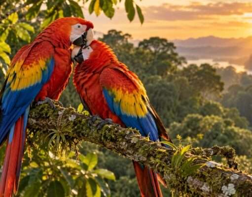 Guacamayas, eternos enamorados