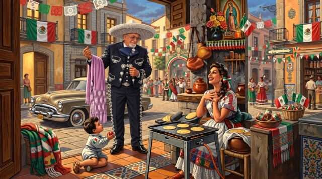 rebozo fiestas patrias México septiembre Puebla cincuentas