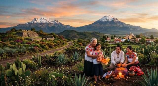 volcanes popocatépetl iztaccíhuatl familia ofrenda