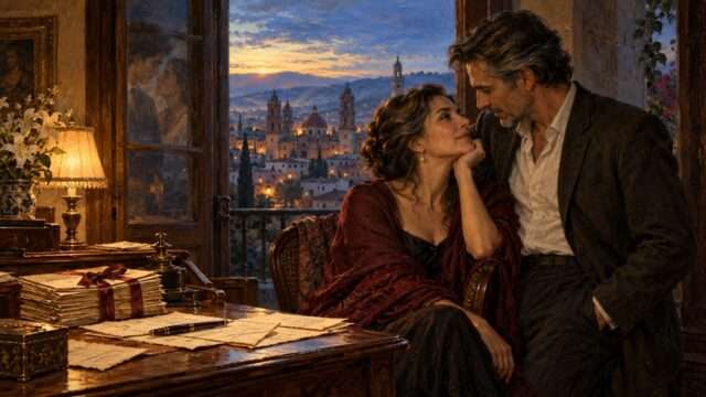 cartas amanecer pareja amor enamorados cortejo ventana