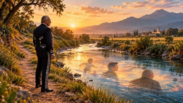 charro río horizonte montañas bosque reflexión