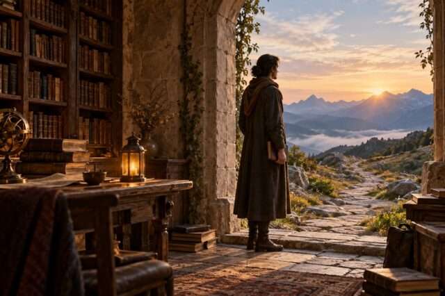 horizonte camino saber pensante estudiante castillo libros montañas